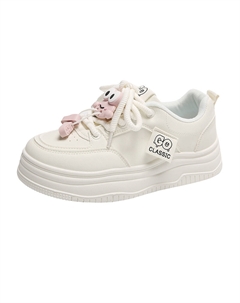 Женские низкие скейтерские кеды бежево-розовые, цвет Beige Pink Tonybear