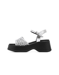 Женские сандалии на одной застежке серебристые, цвет Silver C°banner