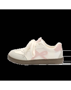 Женские низкие скейтерские кеды бежево-розовые, цвет Beige Pink Jimixiong