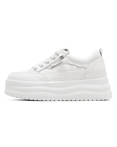 Низкие женские скейтерские кроссовки бело-серые, цвет White Gray C°banner