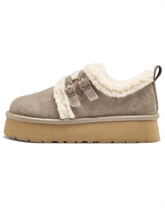 Женские зимние ботинки короткие с ремешками, бежевый Agsdon