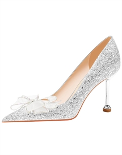 Серебряные туфли на шпильке для женщин, цвет Silver Weishibangwei