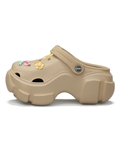 Клоги женские хаки с мелкими цветочками, цвет Khaki (Jelly Small Flower) Cat power