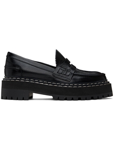 Черные лоферы на платформе с выступами на подошве Proenza schouler