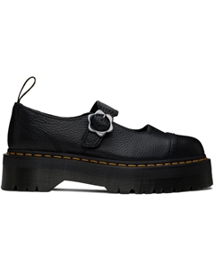 Черные кожаные оксфорды на платформе с пряжкой и цветком Addina Dr. martens