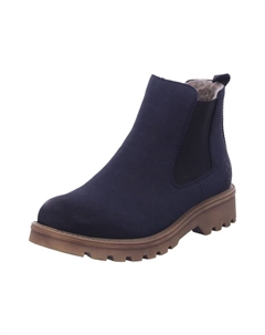 Женские ботинки челси замшевые зимние, синий Rieker