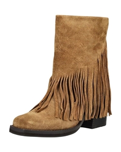 Женские полусапоги замшевые с бахромой, коричневый Steve madden