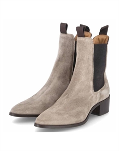 Женские ботинки челси замшевые на каблуке, серо-бежевый Gant