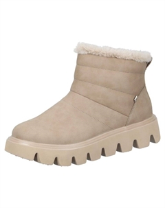 Женские ботинки стеганые кожаные, бежевый Rieker