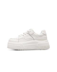 Женские низкие скейтерские кроссовки для увеличения роста белые, цвет White C°banner