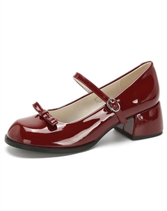 Женские туфли на платформе с массивным каблуком 5 см бордовые, цвет Burgundy Mckp