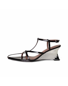 Женские туфли на платформе с клиновидным каблуком черные, цвет Black Shoemaker queen