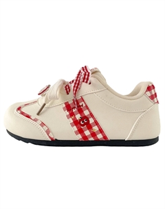 Низкие женские скейтерские кроссовки бежево-красные, цвет Beige Red Jimixiong