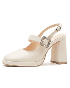 Женские туфли на платформе с массивным каблуком экрю, цвет Ecru Goso