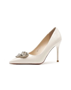 Женские туфли на высоком каблуке экрю [высота каблука 9,5 см], цвет Ecru[Heel Height 9.5cm] Qitumaul