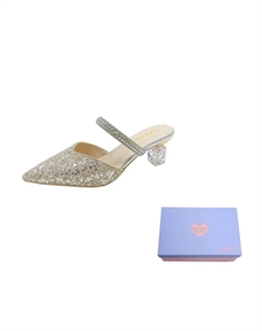 Женские стразовые быстросохнущие закрытые тапочки Gold, цвет Gold Xingdiman