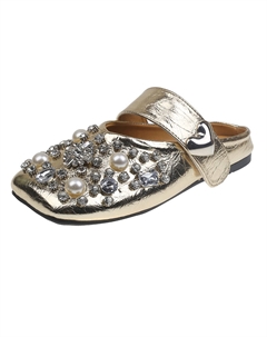 Тихие закрытые тапочки женские Gold, цвет Gold Xingdiman