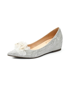 Женские туфли на платформе с клиновидным каблуком 5 см серебристые, цвет Silver Varib