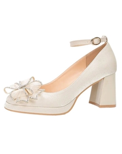 Женские туфли на платформе с массивным каблуком абрикосового цвета, цвет Apricot Goso