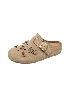 Женские противоскользящие тапочки с закрытым носком в коробке - Хаки, цвет Khaki 7 sevfun