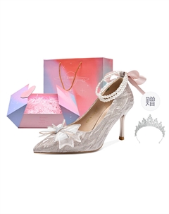 Метеоритный дождь серия Тонкие каблуки Высокие каблуки 7 см Женские - Улучшенная цепочка Шампань [Звездная коробка+Корона], цвет Upgraded Chain-Champagne[Starry Box+Crown] Zhr