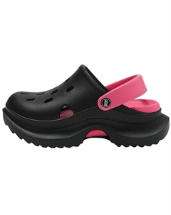 Клоги женские черно-розовые, цвет Black Pink Cat power
