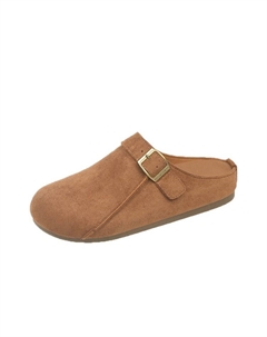 Женские противоскользящие тапочки с закрытым носком верблюжьего цвета, цвет Camel 7 sevfun