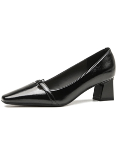 Женские туфли на платформе с массивным каблуком черные, цвет Black Goso