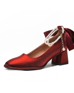 Женские туфли на платформе с массивным каблуком Бордо, цвет Burgundy Jepsen