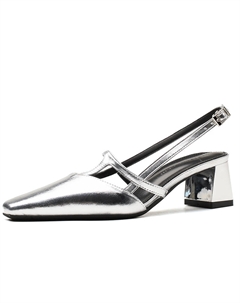 Женские туфли на платформе с массивным каблуком серебристого цвета, цвет Silver Goso