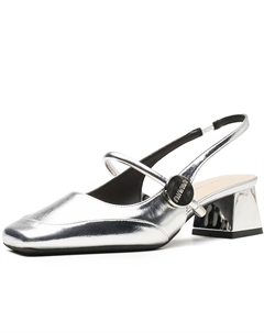 Женские туфли на платформе с массивным каблуком серебристого цвета, цвет Silver Goso