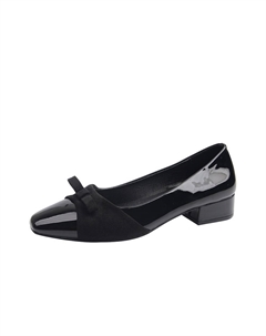 Женские туфли на платформе с массивным каблуком черные, цвет Black Aimilian