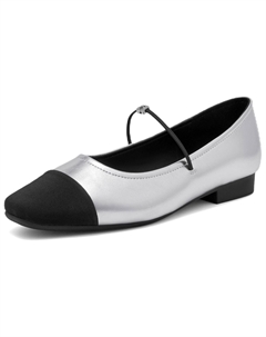 Плоские туфли Мэри Джейн для женщин серебристо-черные, цвет Silver/Black Josiny