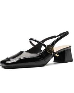 Женские туфли на платформе с массивным каблуком черные, цвет Black Goso