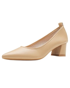 Женские туфли на платформе с массивным каблуком - нюд, цвет Nude Lanza