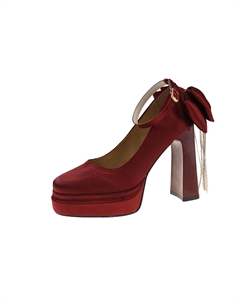 Женские туфли на платформе с массивным каблуком красные, цвет Red Dragon dance