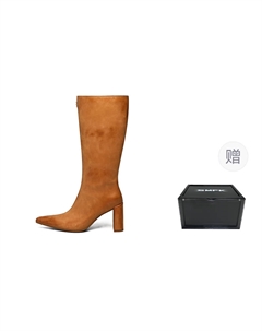 Высокие сапоги на каблуке 8 см женские карамельные ручной выделки лакированные, цвет Caramel Handcrafted Polished-Comes with Magnetic Storage Box Smfk