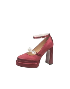 Женские туфли на платформе с массивным каблуком красные, цвет Red Dragon dance