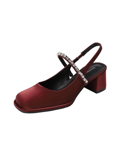 Женские туфли на платформе с массивным каблуком Бордо, цвет Burgundy Tataya