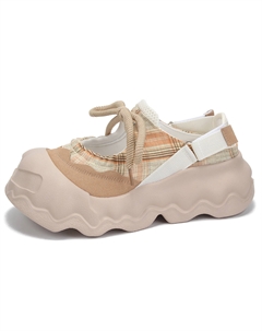 Женские дышащие устойчивые к истиранию низкие повседневные туфли на платформе, цвет хаки, цвет Khaki Fuersen