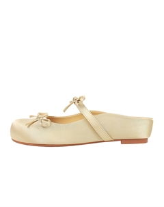 Женские закрытые тапочки на скрытой платформе 3 см светло-золотистые, цвет Light Gold[Hidden Wedge 3cm] Qitumaul