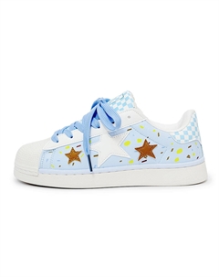 Женские скейтерские кроссовки Q-JP1988 бело-голубые, цвет Q-JP1988 White Blue Qiquduck