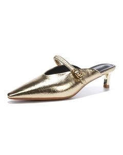 Закрытые тапочки женские золотые, цвет Gold Beijiani