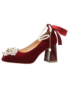 Женские туфли на платформе красные, цвет Red Goso