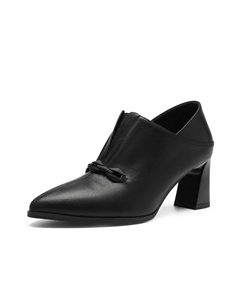 Женские туфли на платформе с массивным каблуком черные, цвет Black Zhr