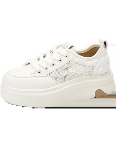 Дышащие женские скейтерские кеды низкие белые, цвет White Tonybear