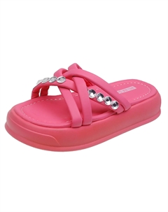 Скользоустойчивые шлепанцы-слипоны женские в коробке розовые, цвет Pink Alxnan