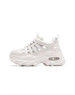 Дышащие массивные кроссовки женские низкие белые, цвет White C°banner