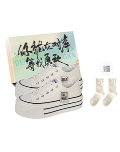 Женские кеды на полотняной подошве низкие черные/экрю - Экрю+Коробка+Подарочные носки, цвет Ecru+Box+Gift Socks Jimixiong