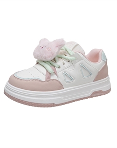 Женские противоскользящие скейтерские кеды с низким верхом розовые, цвет Pink Tonybear